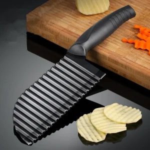 Stainless Steel Potato Cutting Wave Knife Chip Slicer Manual Kitchen Strip Cutters Flower Knife Shredding Knife French Fry Make