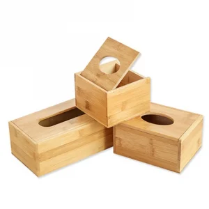 Bamboo Tissue Box Holder  Home Decoration