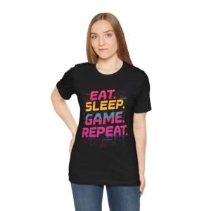 Eat Sleep Game Repeat Graphic T-Shirt