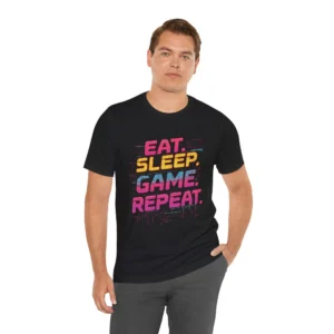 Eat Sleep Game Repeat Graphic T-Shirt