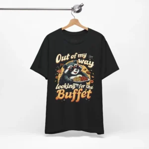 Funny Raccoon 'Looking for the Buffet' Graphic T-Shirt