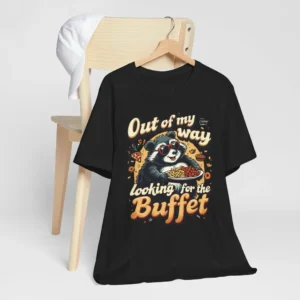 Funny Raccoon 'Looking for the Buffet' Graphic T-Shirt