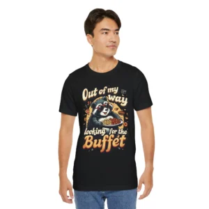 Funny Raccoon 'Looking for the Buffet' Graphic T-Shirt