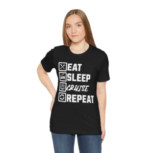 Unisex 'Eat Sleep Cruise Repeat' T-Shirt