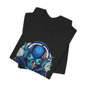 Unisex 'Just Here Camping' Skull Headphone Graphic T-Shirt